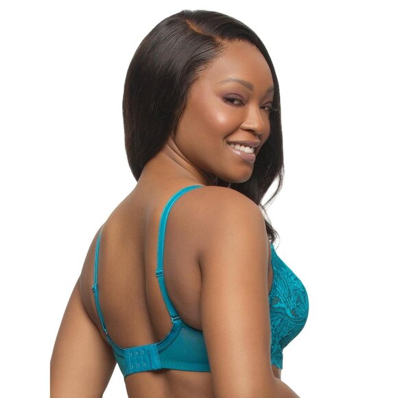 NWT Paramour Peridot Lace Full Coverage Unlined Bra Deep Caribbean Blue 36D - Picture 3 of 10